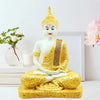 Jaipur Ace Meditating Buddha Statue Polyresin Idol Showpiece White Gold Sitting Buddha