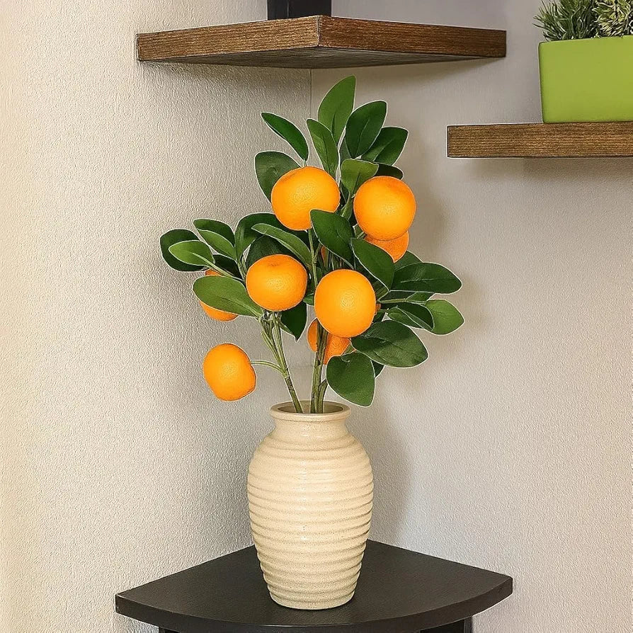 3 Pcs Artificial Orange Stick Orange Branches Lifelike Tree Plants