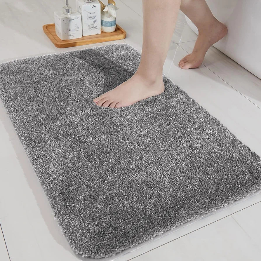 Luxe Home Bath Mat Super Soft Anti Skid Newman Mats for Bathroom Colour Silver
