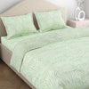 Haus & Kinder Cotton Bed Sheet for King Size Bed 108 X 108 Inches with 2 Pillow Covers | 186 TC Bedsheet Verdant Arches