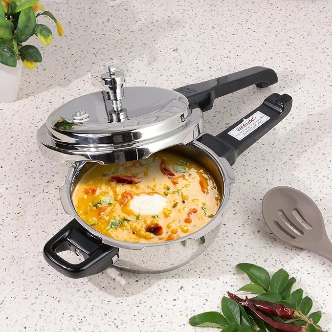 Vinod Stainless Steel Pressure Cooker 3.5 Litres | Also use as Deep Fry pan | Sandwich Bottom