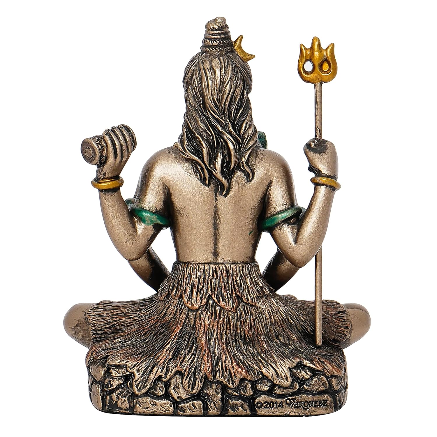 Ecraftindia Brown Resin Meditating Lord Shiva Idol for Home Decor Office Puja Room