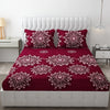 Fresh From Loom Floral King Size Microfiber Bedsheet Set Printed Hypoallergenic Wrinkle Free with 2 Pillow Covers 144 TC Wine