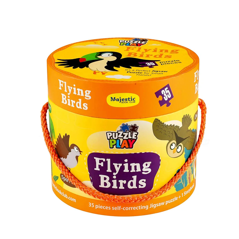 The Book Tree Flying Birds Puzzle Box for Kids I 35 Jigsaw Puzzle Pieces & 1 Storybook I Fun & Education Toy for Children Age 3+ I for Children by Majestic Book Club