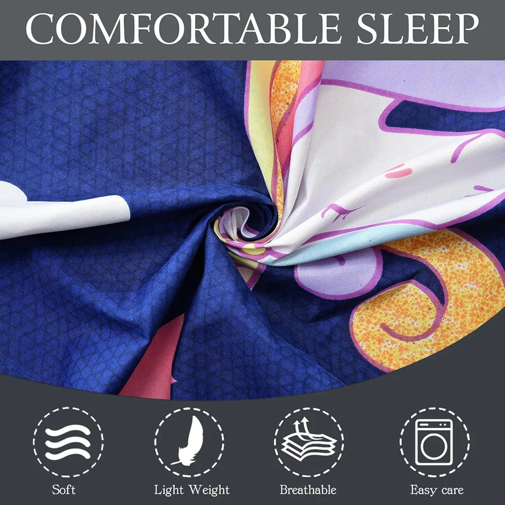 Fresh From Loom 300 TC Glace Cotton Wrinkle Free Soft Elastic Fitted Bed Sheet Cartoon Printed Bedsheets King Size For Kids With 2 Pillow Cover Dinosaur Blue