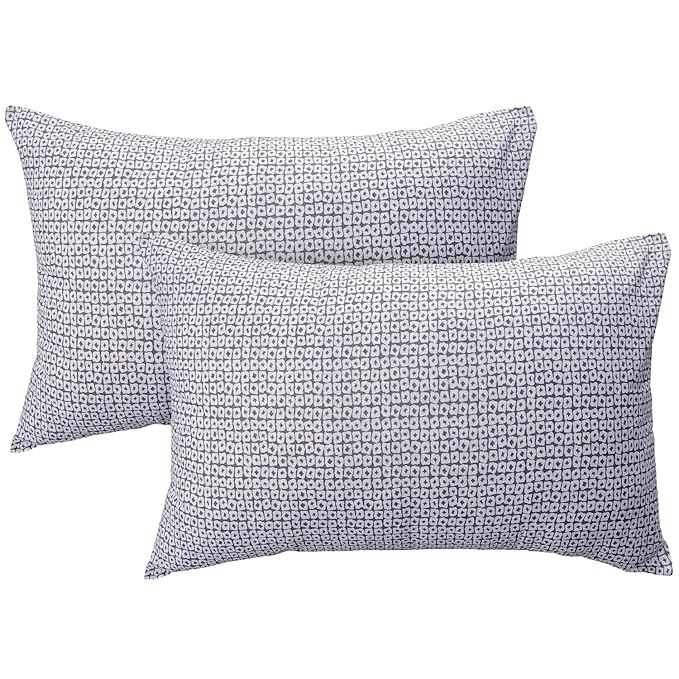 Huesland by Ahmedabad Cotton 144 TC King Size Bedsheet Cotton with 2 Pillow Covers | Yellow & Grey