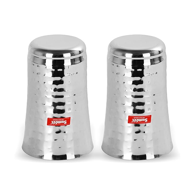 Sumeet Stainless Steel Big Lassi Glass 2 Pieces 300 ml Each