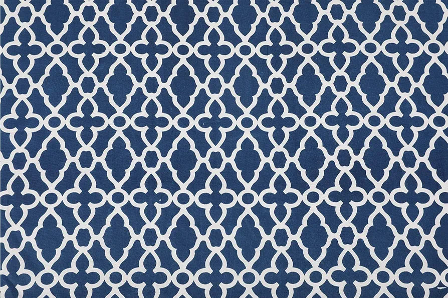 Cloth Fusion Reversible Dohar Single Bed Soft Cotton Blend AC Blanket for Summer Blue Leaves