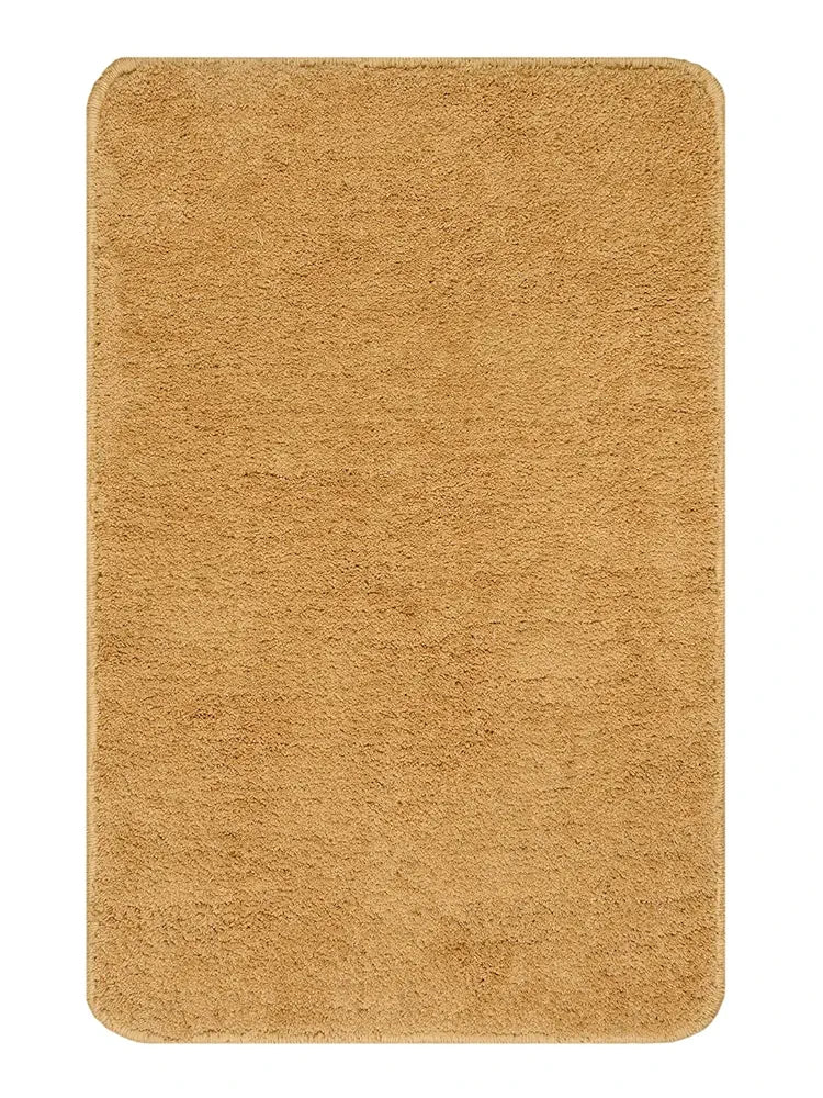 Saral Home Neo Shaggy Yarn Anti-Skid Bath Mats Gold