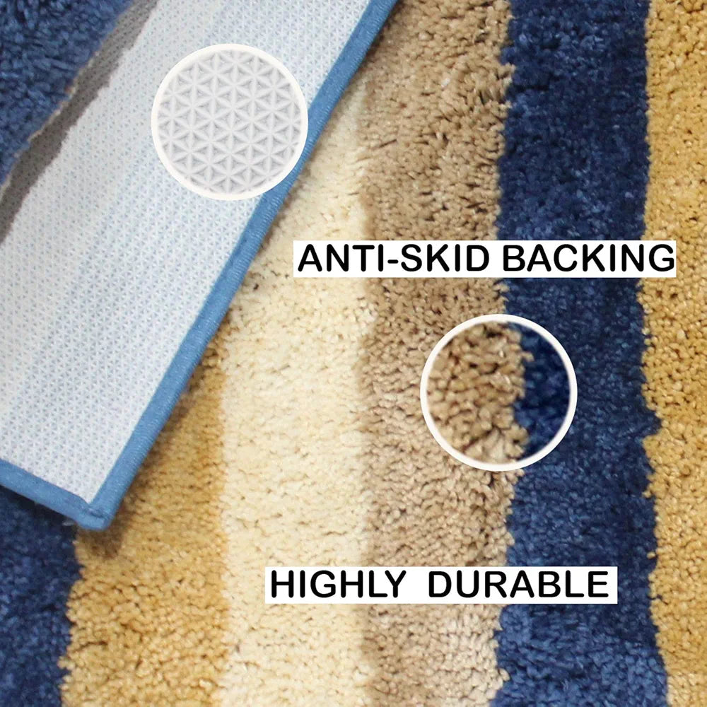 Luxe Home Jericho Runner 2500 Gsm Super Soft Microfiber Anti-Skid Washable Runner Colour Sky 2x5 Feet