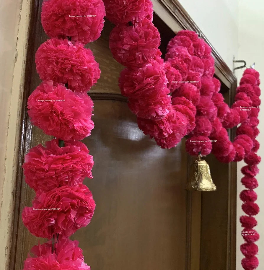 Artificial Marigold Fluffy Flowers Garlands Door Toran Set/Door Hangings Rani