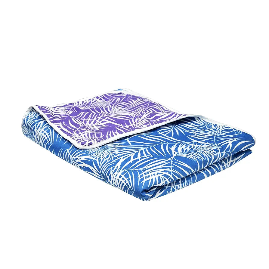 Divine Casa 120 GSM Microfiber Double Dohar Soft & Lightweight Throw Blanket Leaf Pattern Colour Aquarius Purple