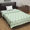 Divine Casa Floret 100% Cotton Single Dohar 120 GSM Soft & Lightweight Throw Blanket Colour Green Blue