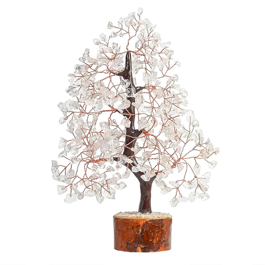 Bezavo Clear Quartz Crystal Healing Tree Copper Wire