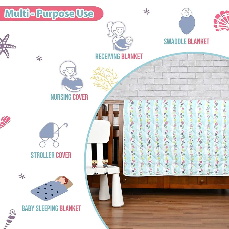 Divine Casa 120 GSM Cotton Single Kids Comforter Soft & Lightweight All-Season Blanket Colour Cosmic Sky