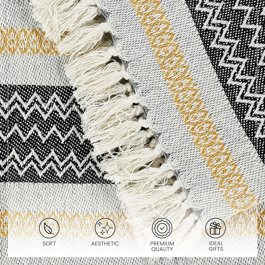 Sashaa World Geometric Sofa Throw Blanket Multicolour