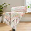 Sajavat Home Hand Knitted Pure Cotton 3 Seater Sofa Throw Colour Parchment MultI