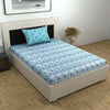 Divine Casa 144 TC 100% Pure Cotton Single Size Bedsheet with 1 Pillow Cover Geo Nordic Hexa Colour Ice Aqua Blue
