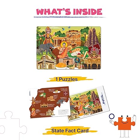 The Puzzl Co - Karnataka Jigsaw Puzzle for Kids Learn Karnataka’s Culture Puzzle with Frame