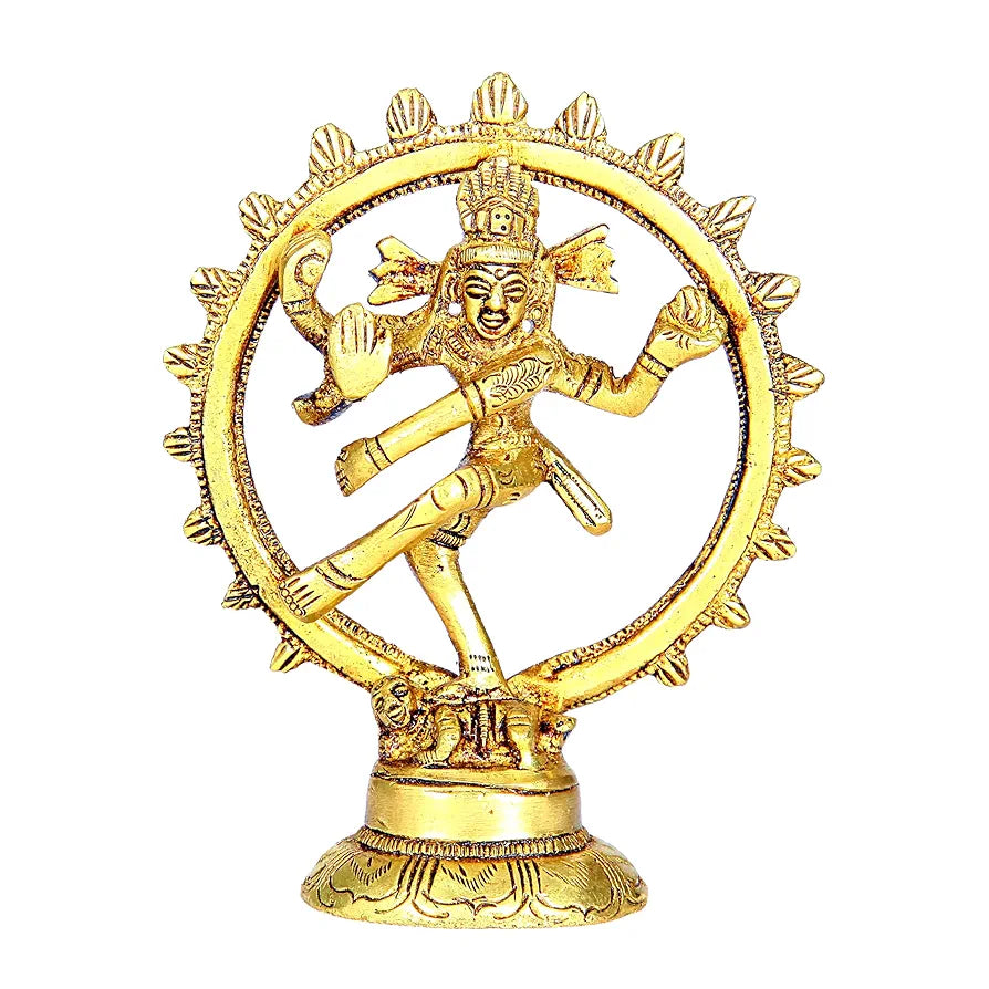 anciently Nataraj Statue Small | Nataraja Statue Small | Natarajar Statue Small Brass 10 CM Height, Gold Colour 1 No