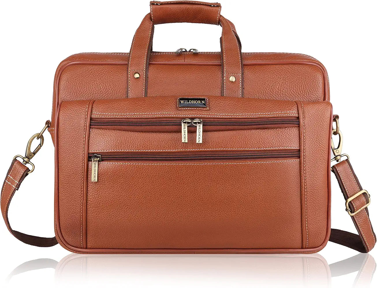 WildHorn Leather Briefcase for Men I Computer Bag Laptop Bag I Business Travel Messenger Bag For Men l Large 16 Inch,For Daily Use
