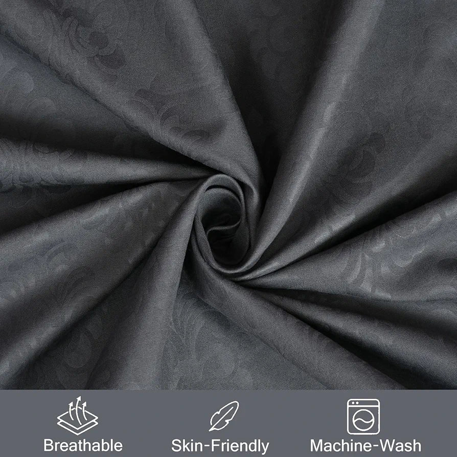 Fresh From Loom Microfiber King Size Bedsheet Hypoallergenic Bed Sheets with 2 Pillow Covers Grey Damas