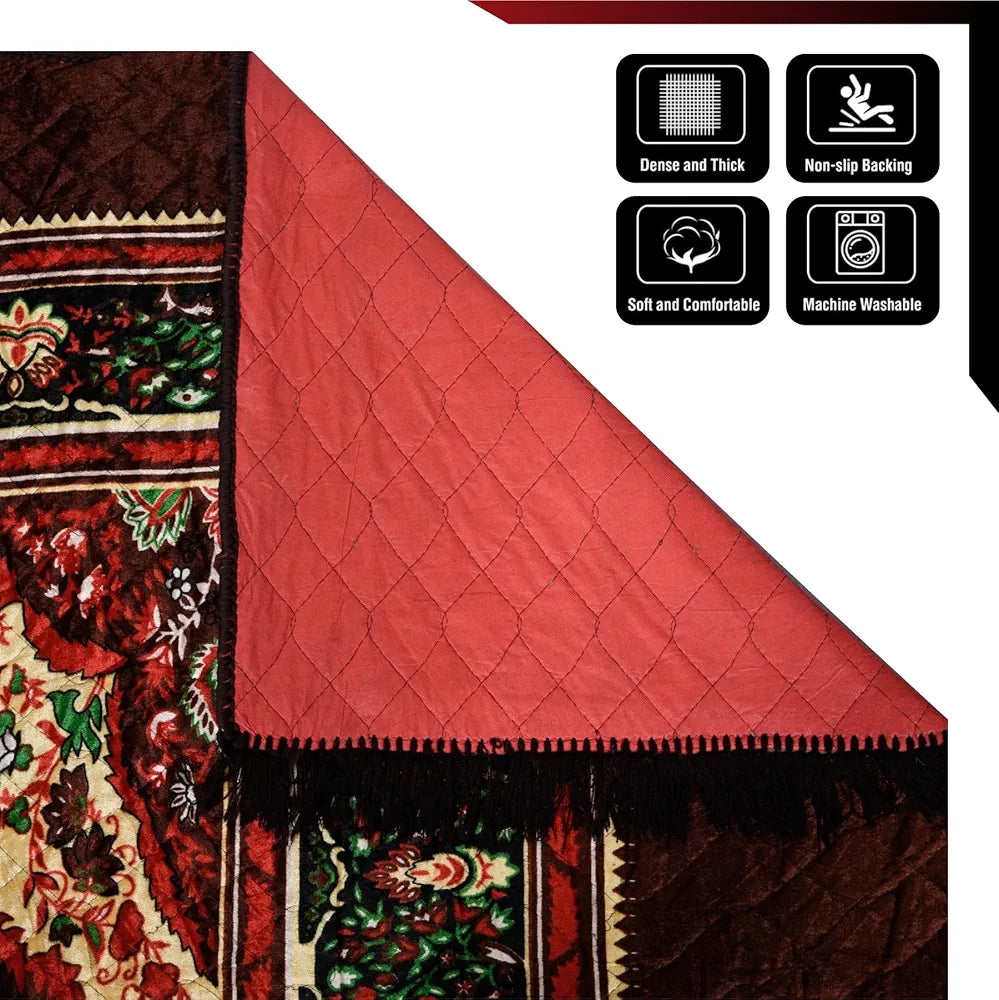 Kuber Industries Carpet Velvet Carpet-Rug for Home Decor Carpet Rug for Bedroom Brown
