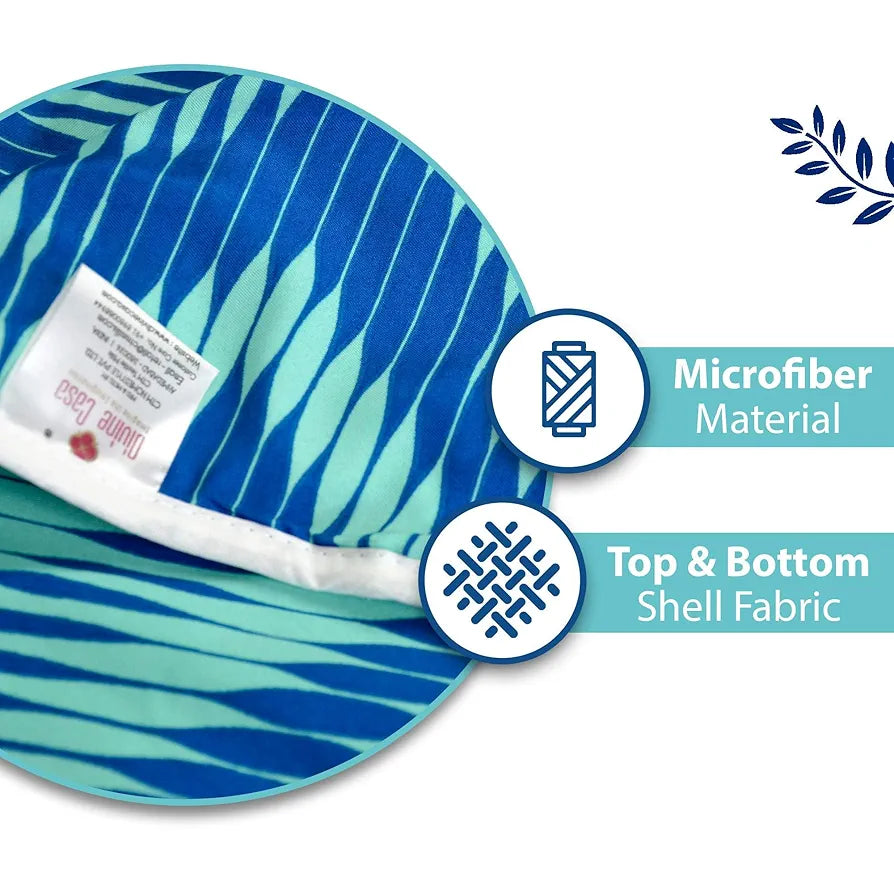 Divine Casa 120 GSM Microfiber Double Dohar Soft & Lightweight Throw Blanket Chevron Pattern Colour Aqua Chevron