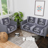 Kuber Industries Set of 6 Net Durable 2+1 Seater Sofa Covers Leaf Dark Grey & Lilac