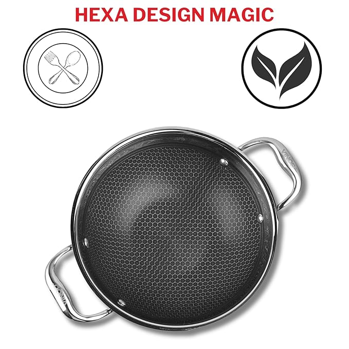 Vinod Platinum SAS Pro Extra Deep Kadai/Kadhai - 26 Cm | 4.1Litre | Riveted Sturdy Handle | Induction and Gas Stove Compatible