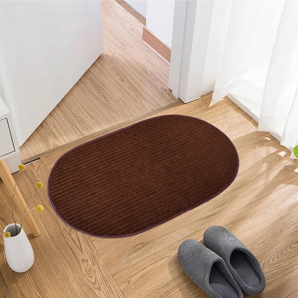 Kuber Industries Door Mat Oval Shape Door Mat Door Entrance Mat Colour Brown