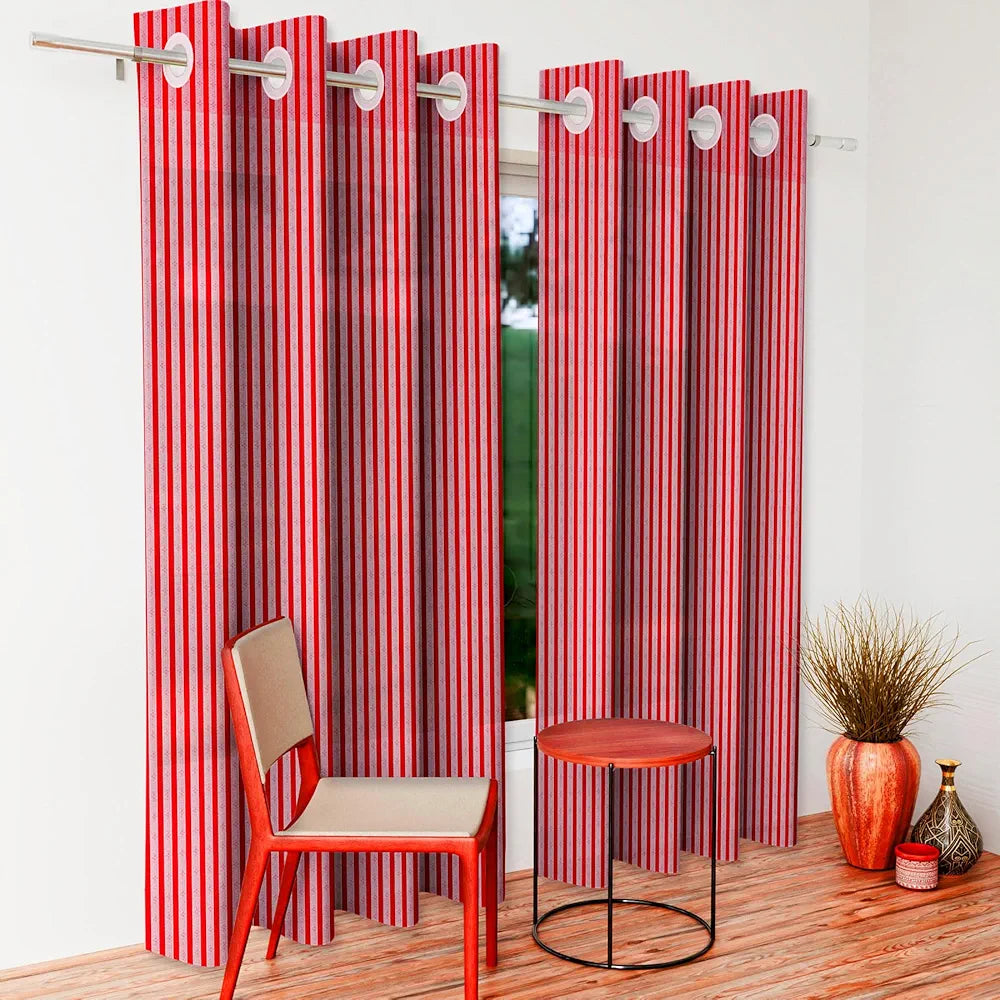 Kuber Industries Door Curtain Sheer Parda for Living Room Lining Net Maroon Colour