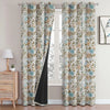 Cloth Fusion Blackout Printed Premium Door Curtains 7 Feet Long Set of 2 Blue Blooms