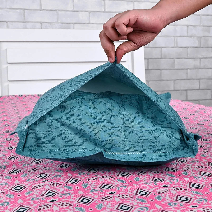 Divine Casa 144 TC 100% Pure Cotton Double Bedsheet with 2 Pillow Covers Geometric Petal Colour Pink Fuchsia