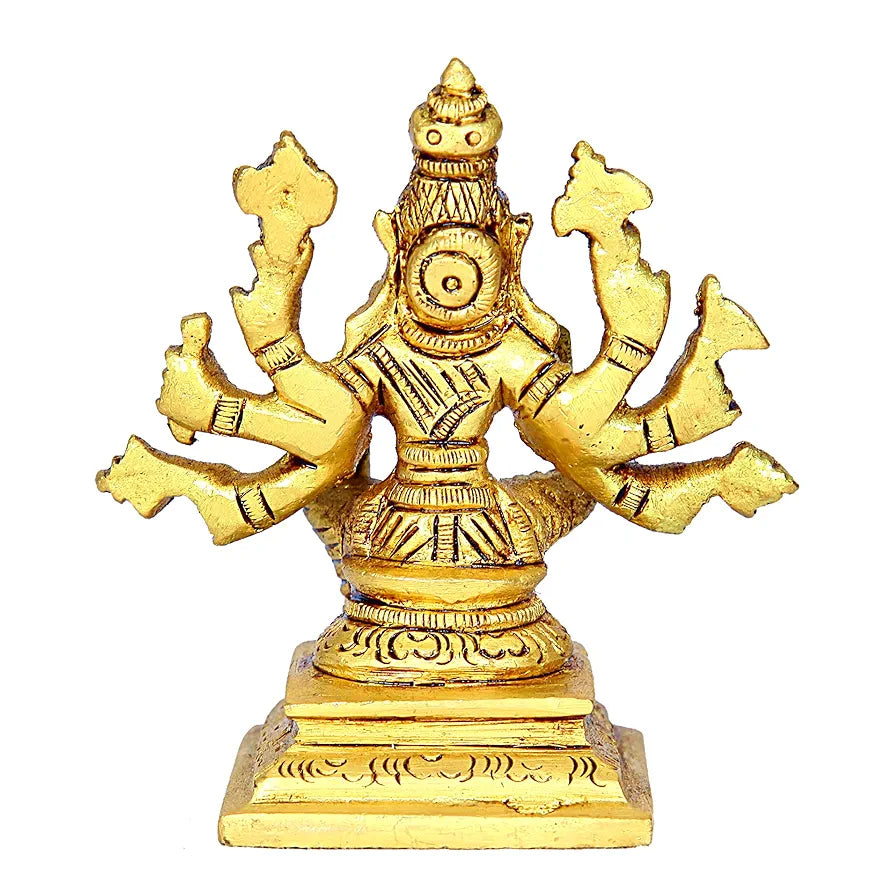 anciently Small Varahi Amman Statue | Varahi Amman Silai Small | Small Varahi Statue | Varahi Amman Idol Brass 7.5 CM Height, Gold Colour 1 No