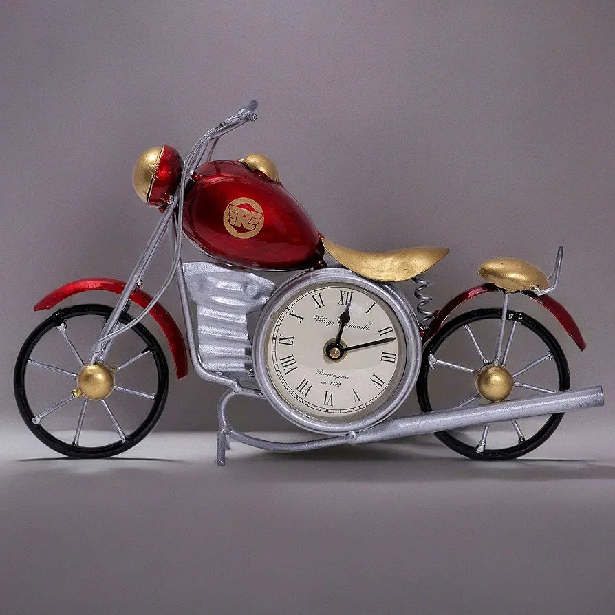 Kraftskala Vintage Royal Bullet Motor Bike with Antique Clock
