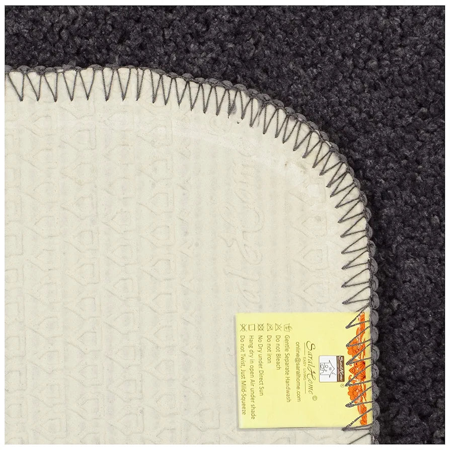Saral Home Easy Living Microfiber Solid Rectangle Anti-skid Bath Mats Colour Grey (Pack Of 2)