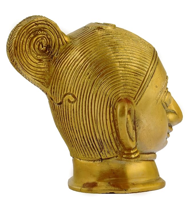 The Advitya Brass Gauri Head Statue | Parvati Head Brass | Gangaur Lady Idol | for Pooja Home Decor Office Showpiece
