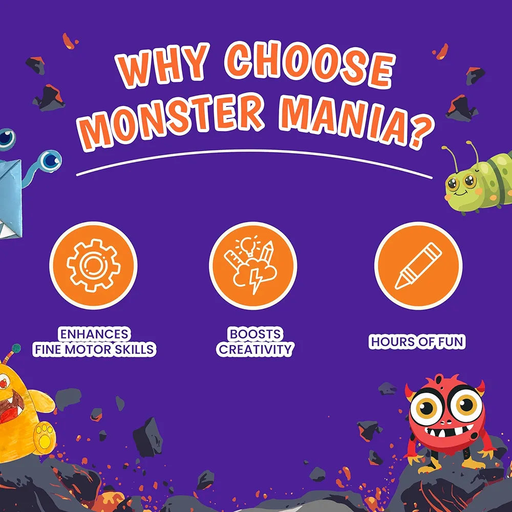 The Curious Bees Monster Mash-Up Activity Box | Fun and Learning Craft Kit for 5+ Year Olds | Creative DIY Fun Activity Kit for Boys & Girls | Ideal Gift for Early School-goers | 4-in-1 Activity Box