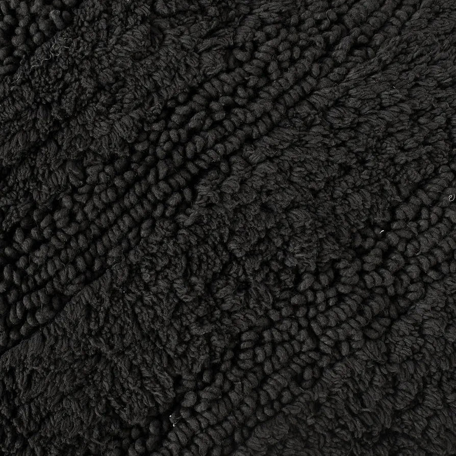 Sashaa World Cotton Tufted V Striped Colour Dk Grey Bathmat And Contour Set Bathmat