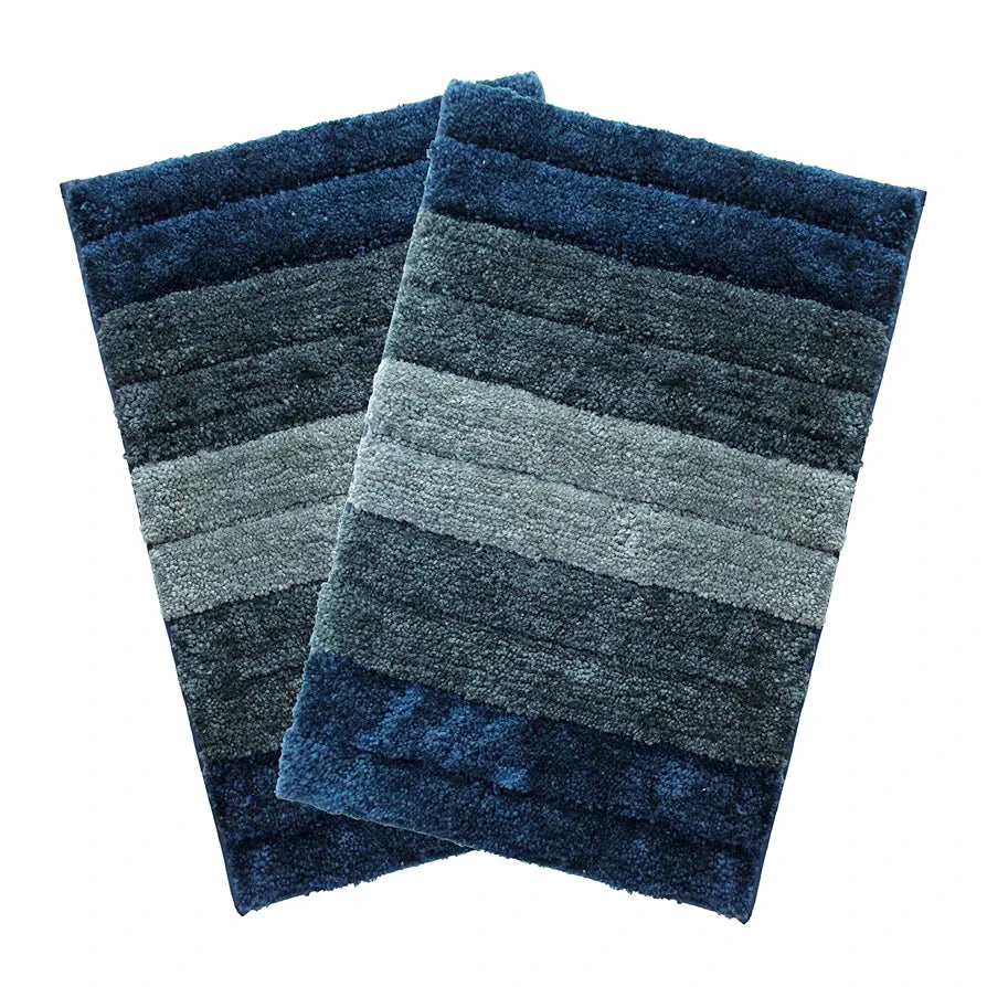 Luxe Home International Microfiber Luxe Home Bath Mat Super Soft Anti Skid Luxury Mats 40 X 60 Cm Colour Hunter Green (Pack of 2)