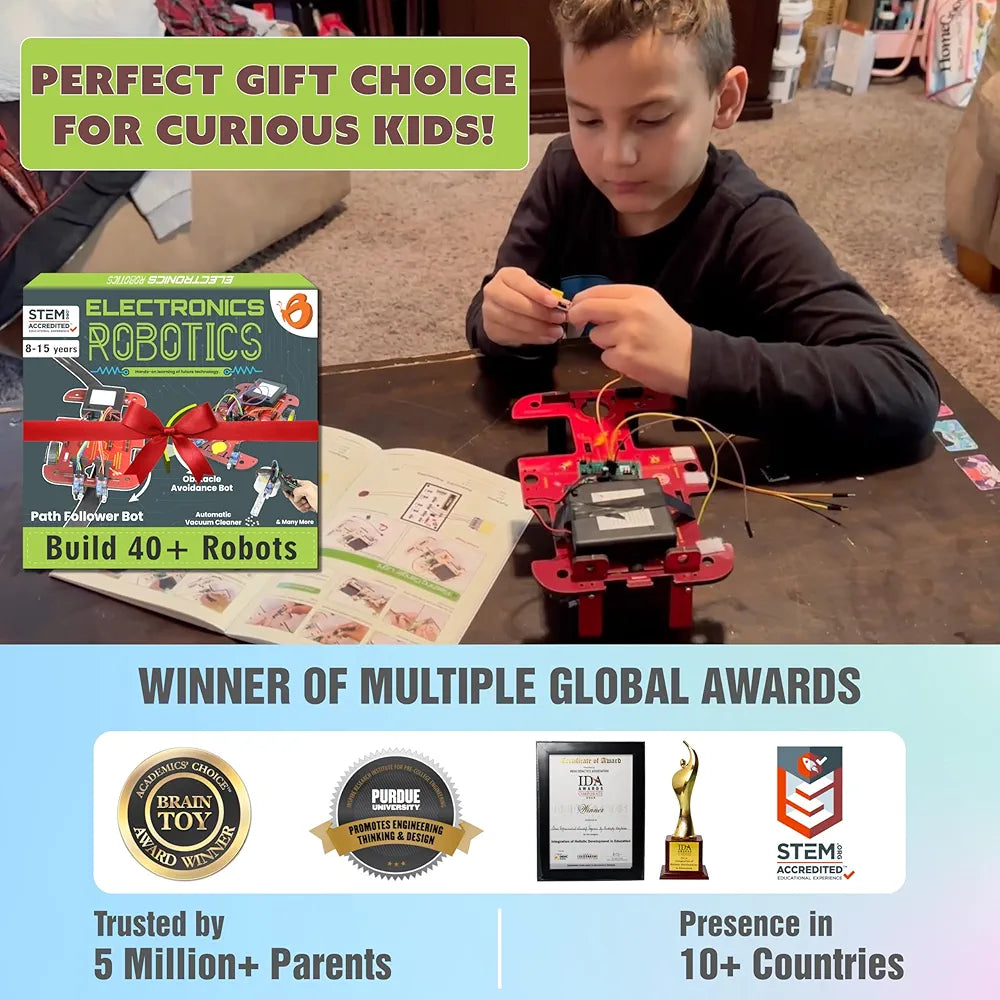 Butterfly EduFields Jumbo 40In1 Stem Robotics Kit | Robot Toys for Kids Ages 8 9 10 11 12 Years Old Boys Girls | 100+ Parts, Electronics Sensor Modules |No Coding Required | Birthday Gift for Ages 8+