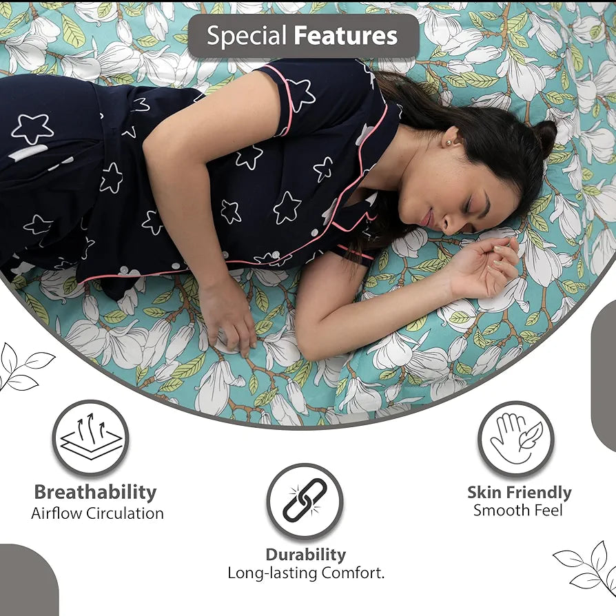 Divine Casa - 144 TC Super Soft 100% Cotton Bedsheet for Double Bed  144 Thread Count Colour Meadow Green|