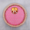 Pooja Plate/Thali Set Stainless Steel Handcrafted 10.2 Inch Light Pink