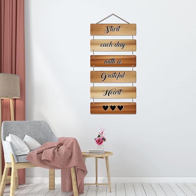 Artvibes Decorative Wall Hanging Wooden Art Decoration Item | Quotes Decor Item | Mdf Wall Decoration | Set of 6