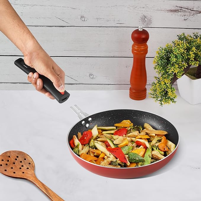 Vinod Popular Non Stick Frypan 24cm With Sturdy Riveted and Bakelite Handle Non Toxic
