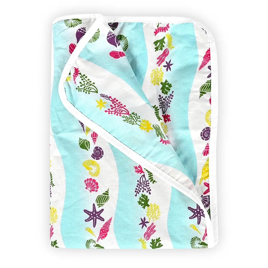 Divine Casa Pure Cotton Printed Single Dohar for Newborn Baby 120 GSM Soft & Lightweight Throw Blanket Colour Cosmic Sky