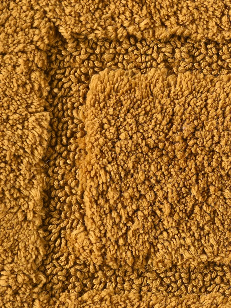 Saral Home Cotton Anti Slip Bathmat Set with Contour Colour Ochard