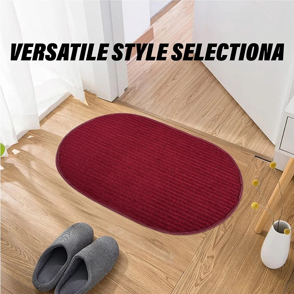 Kuber Industries Door Mat Oval Shape Door Mat Door Entrance Mat Colour Maroon