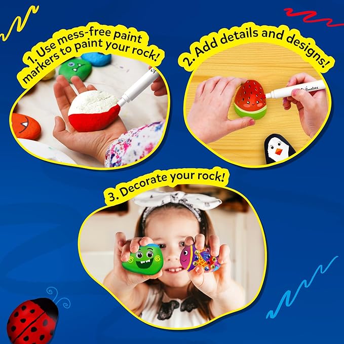 Skillmatics Rock Painting Kit Mess Free Art & Craft Activity For Girls & Boys Creative Activity